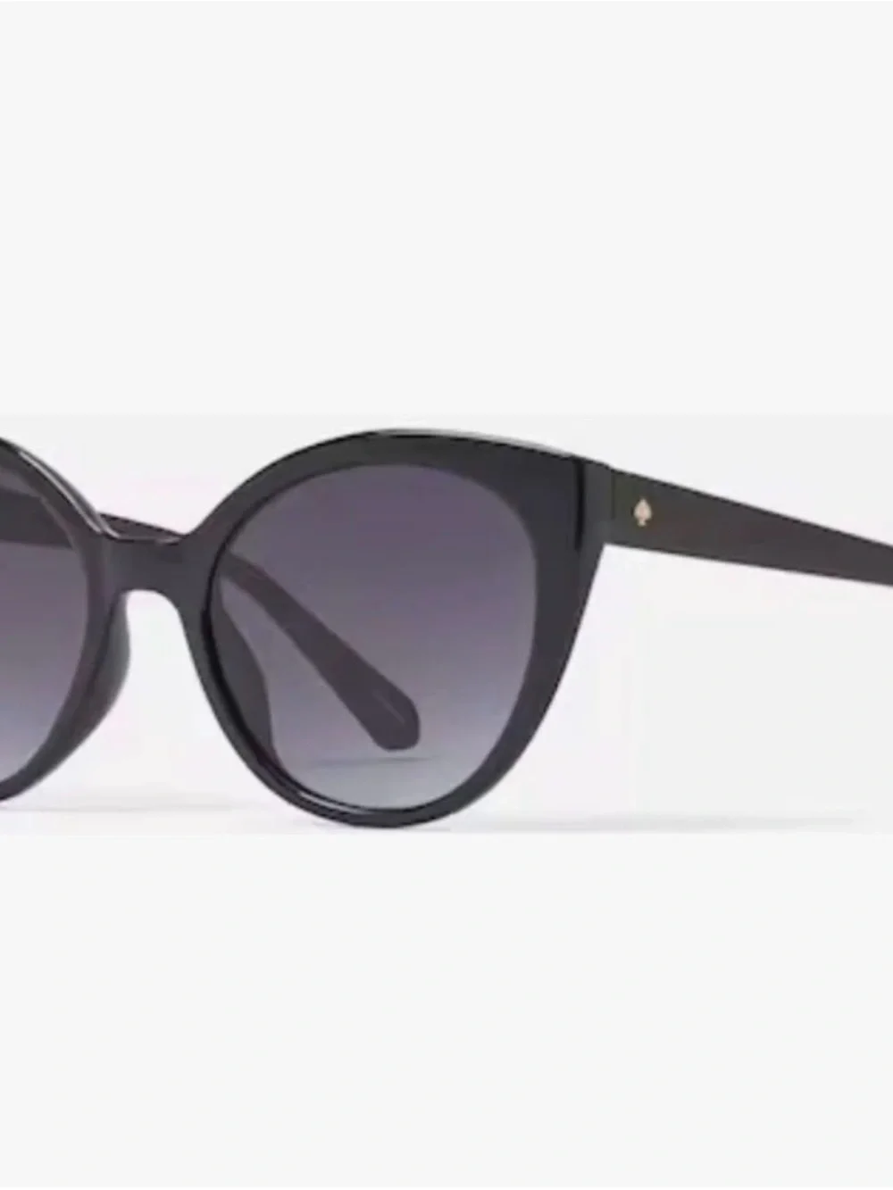 Kate Spade New York Cat Eye Black Sunglasses with Green Pouch